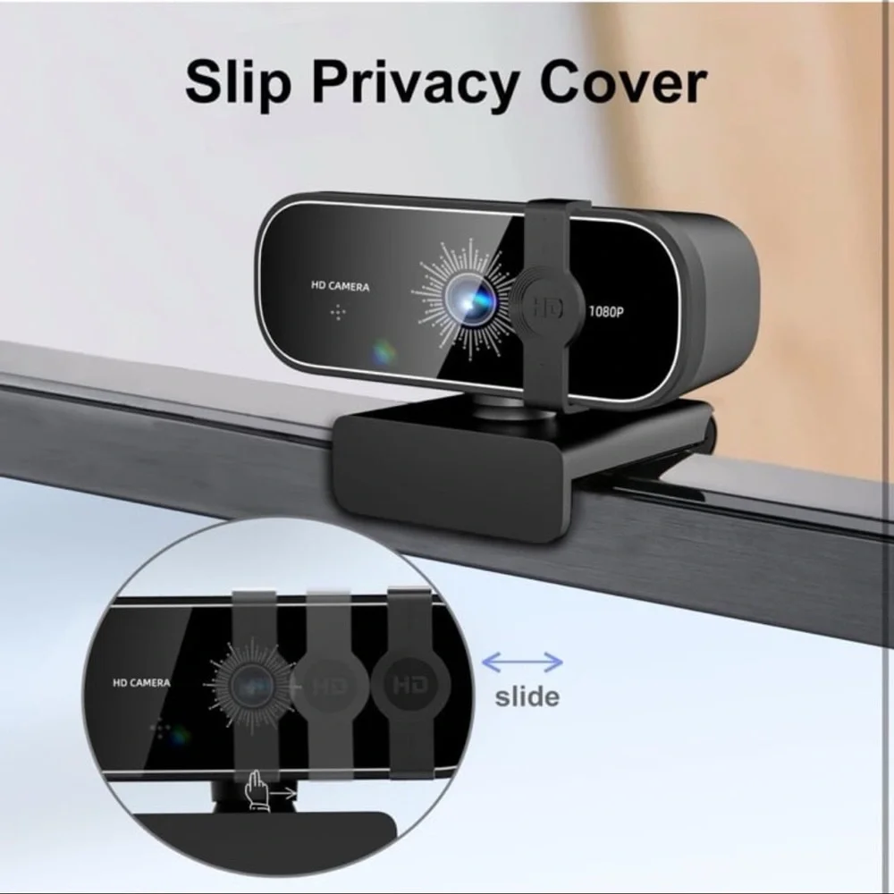 C28 1080P Webcam with Privacy Cover and Tripod Stand, PC Camera with Noise-Cance